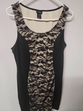 torrid Black and Cream Lace-Overlay Dress